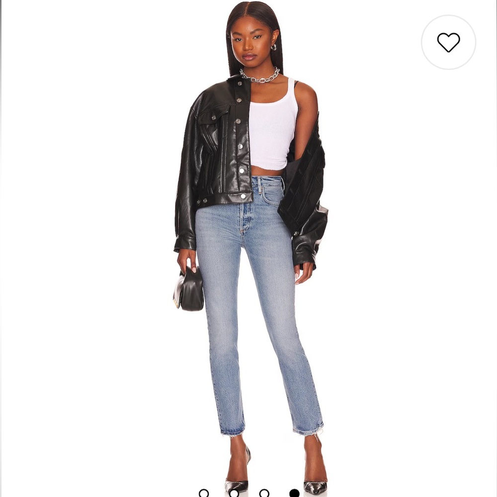 NWT Agolde Riley Long High Rise Straight Jeans in Cove